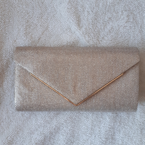 Clutch purse, sparkly gold colored - Picture 2 of 6